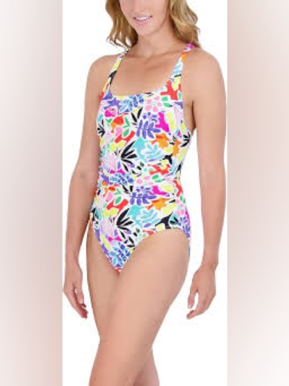 EUC Carribean Joe Colorful One Piece Swimsuit size 10 retails $109